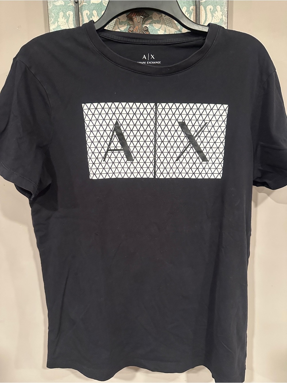 Armani Exchange Black Short-Sleeve Logo Graphic Tee